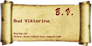 Bud Viktorina névjegykártya